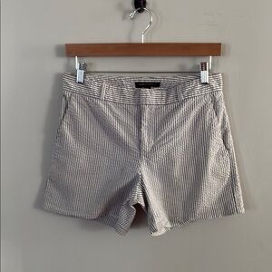 Banana Republic Gray and White Bermuda Shorts Tailored Cotton Blend
